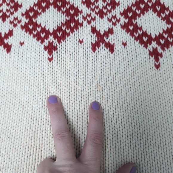 Vintage Eddie Bauer Fair Isle Knit Mockneck Sweater Women Petite Medium - Picture 2 of 6